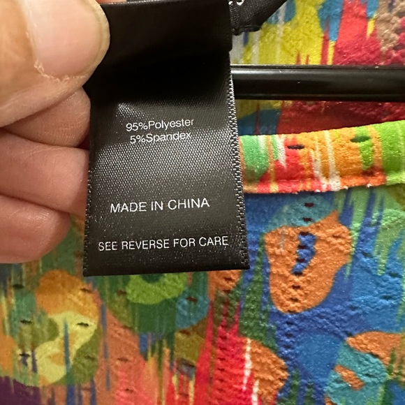 NWT Ali Miles Women's Colorful artsy boho Abstract Blouse XL - Picture 4 of 9